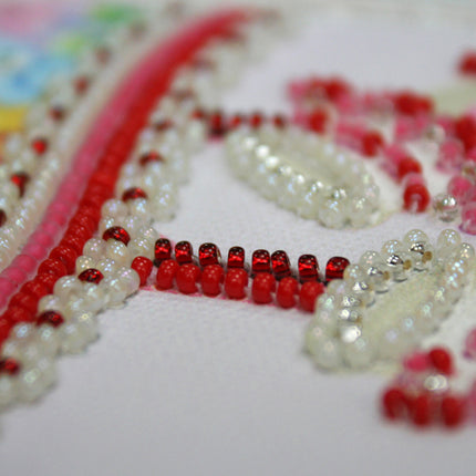 DIY Bead embroidery postcard kit "Daughter's birthday – 1"