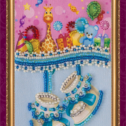 DIY Bead embroidery postcard kit "Son's birthday – 1"