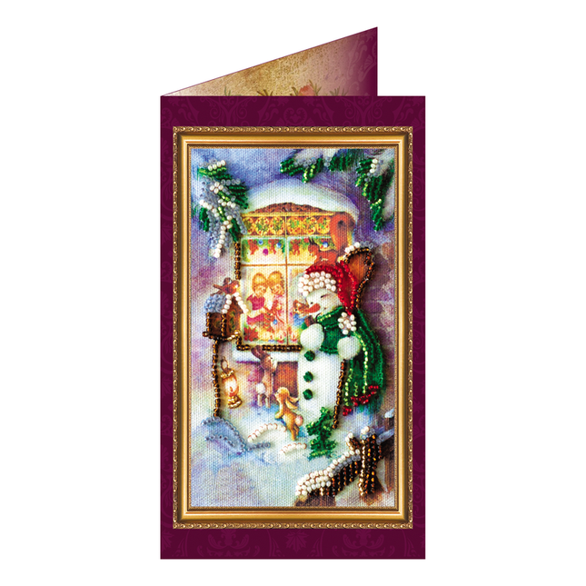 DIY Bead embroidery postcard kit "Happy New Year – 5"