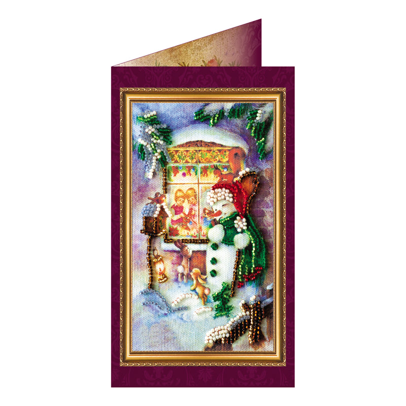 DIY Bead embroidery postcard kit "Happy New Year – 5"