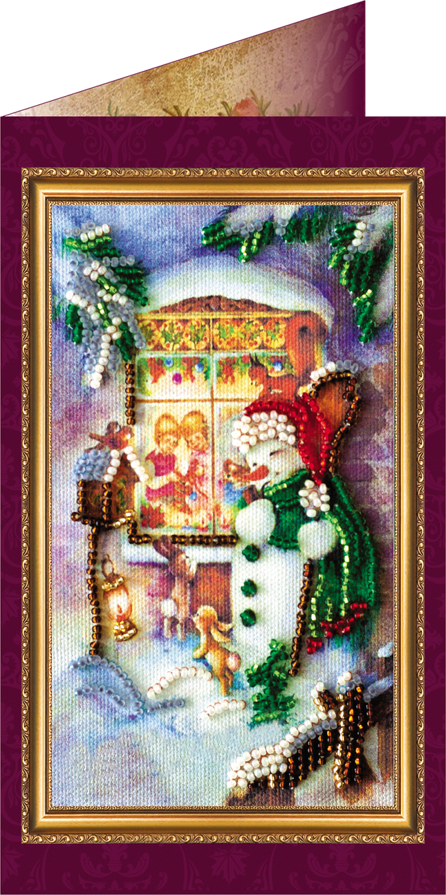 DIY Bead embroidery postcard kit "Happy New Year – 5"