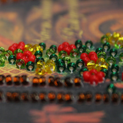DIY Bead embroidery postcard kit "Happy Christmas – 1"