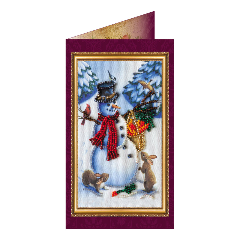 DIY Bead embroidery postcard kit "Merry Christmas – 2"