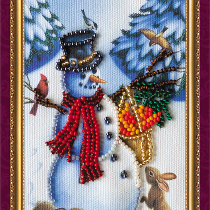 DIY Bead embroidery postcard kit "Merry Christmas – 2"