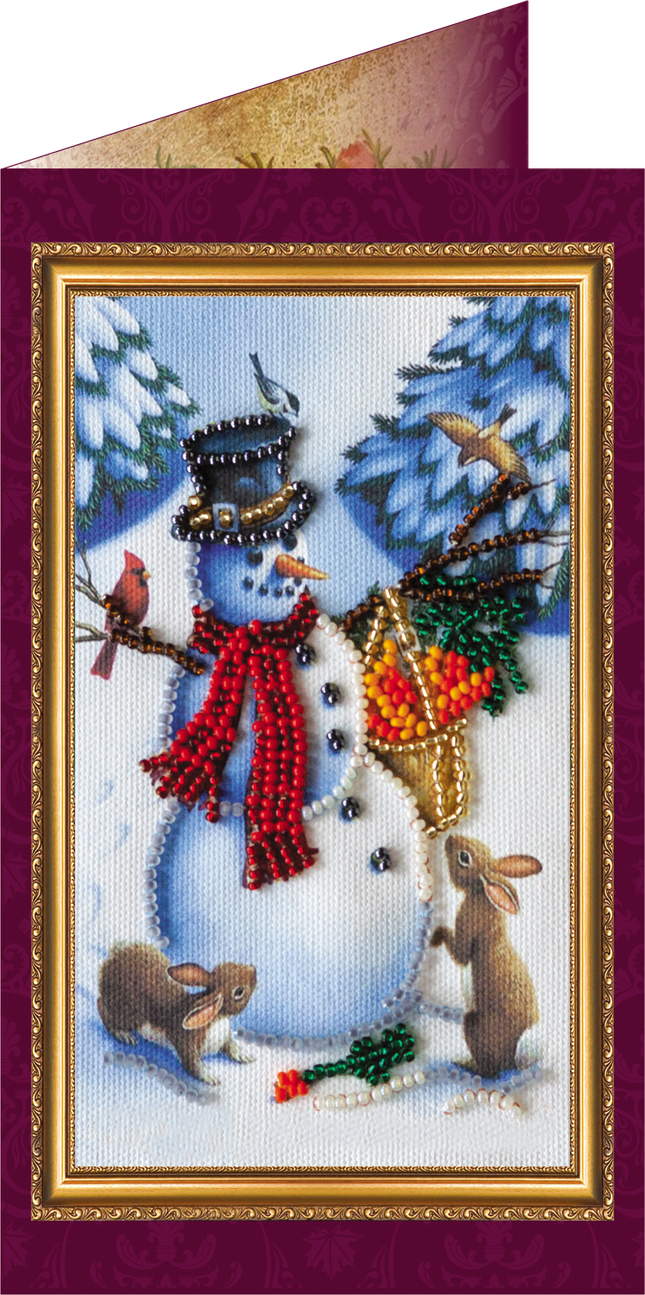DIY Bead embroidery postcard kit "Merry Christmas – 2"