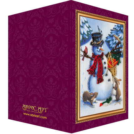 DIY Bead embroidery postcard kit "Merry Christmas – 2"