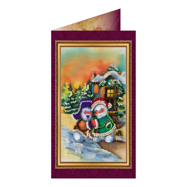 DIY Bead embroidery postcard kit "Funny Christmas – 1"