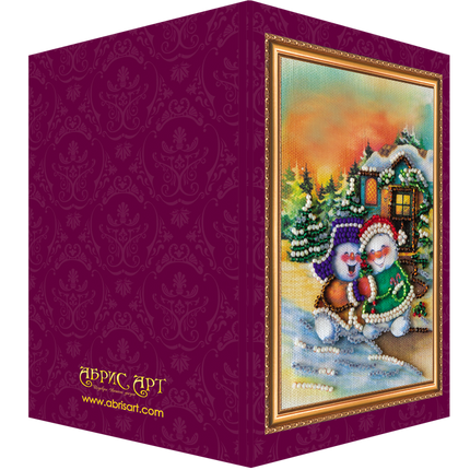 DIY Bead embroidery postcard kit "Funny Christmas – 1"