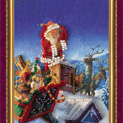 DIY Bead embroidery postcard kit "Happy New Year – 6"