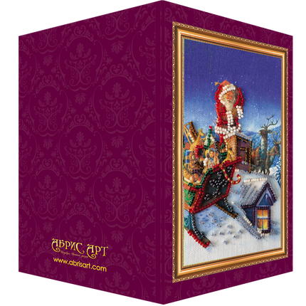 DIY Bead embroidery postcard kit "Happy New Year – 6"