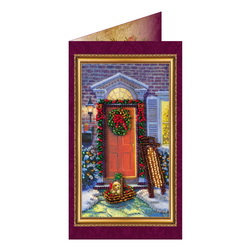 DIY Bead embroidery postcard kit "Funny Christmas – 2"