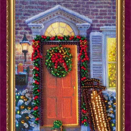 DIY Bead embroidery postcard kit "Funny Christmas – 2"