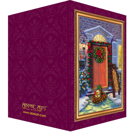 DIY Bead embroidery postcard kit "Funny Christmas – 2"