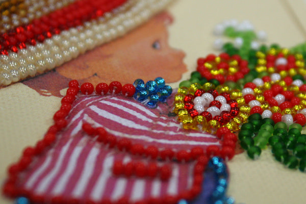 DIY Bead embroidery postcard kit 