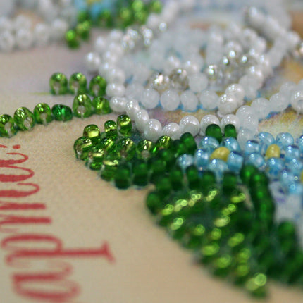 DIY Bead embroidery postcard kit "Happy 8th of March (Women's Day) – 1"