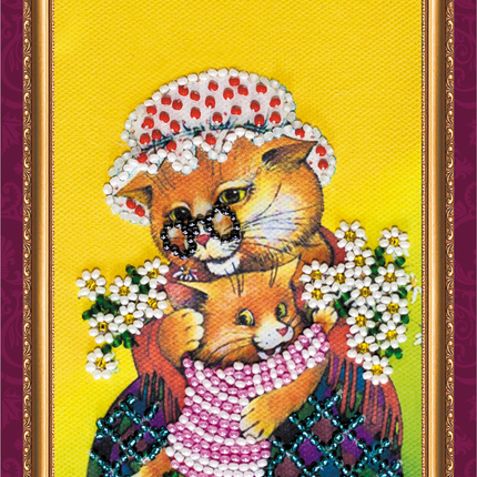 DIY Bead embroidery postcard kit "Dear Grandma – 1"