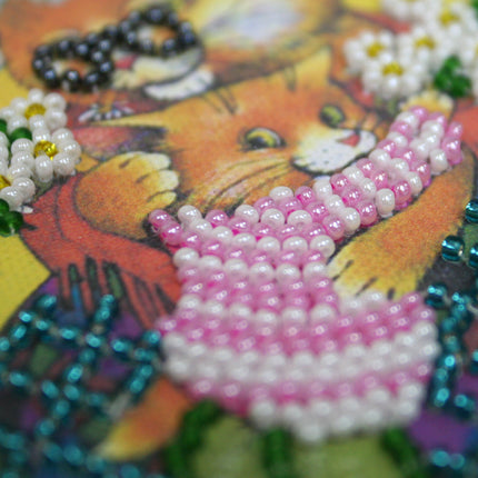 DIY Bead embroidery postcard kit "Dear Grandma – 1"