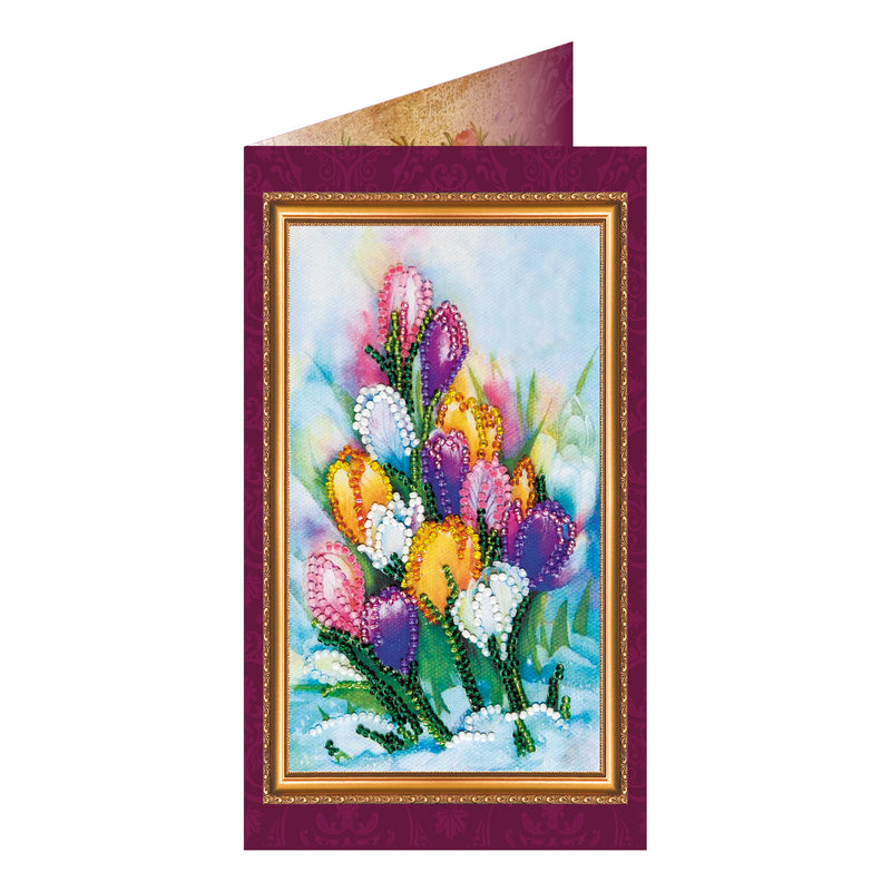 DIY Bead embroidery postcard kit "Happy 8th of March (Women's Day) – 3"