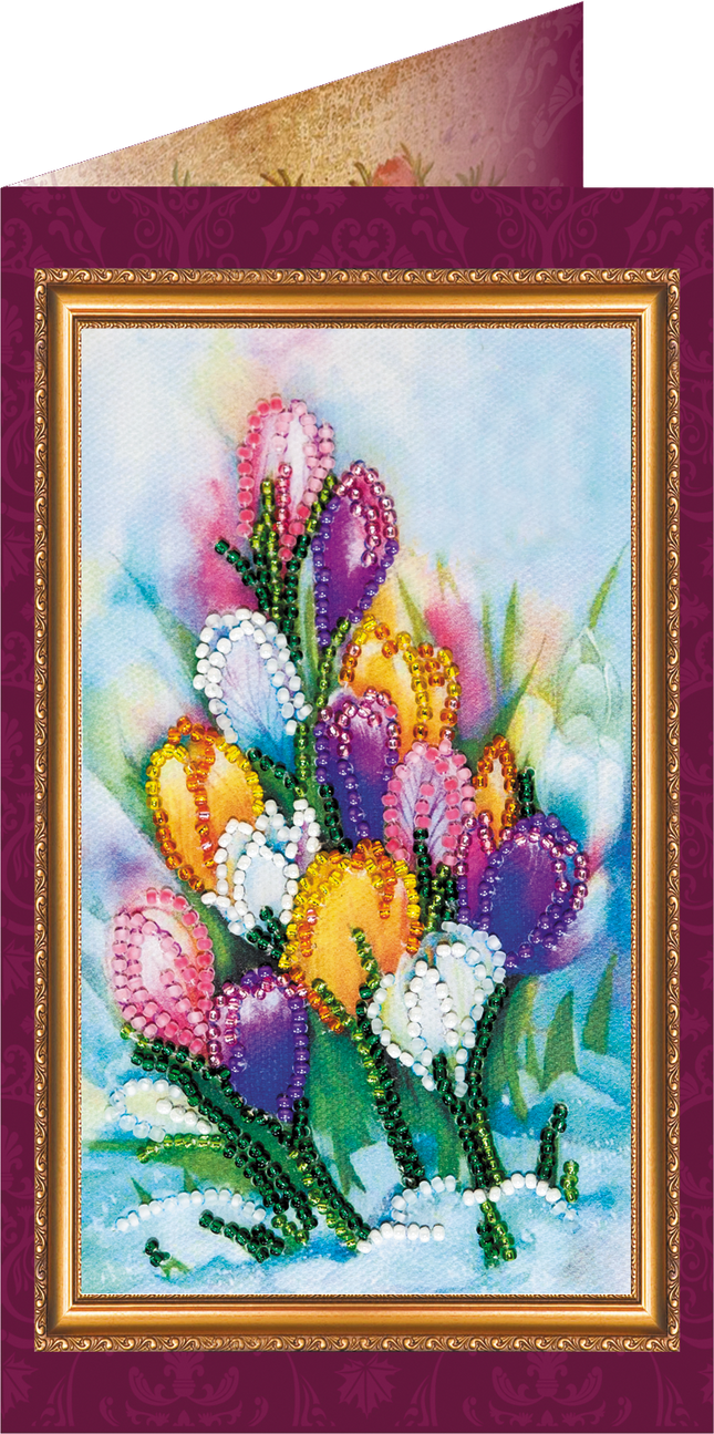 DIY Bead embroidery postcard kit "Happy 8th of March (Women's Day) – 3"