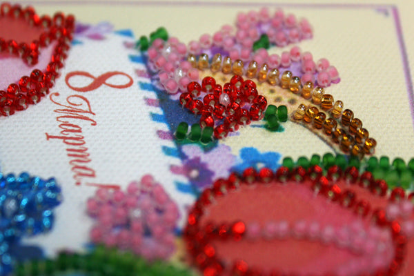 DIY Bead embroidery postcard kit 