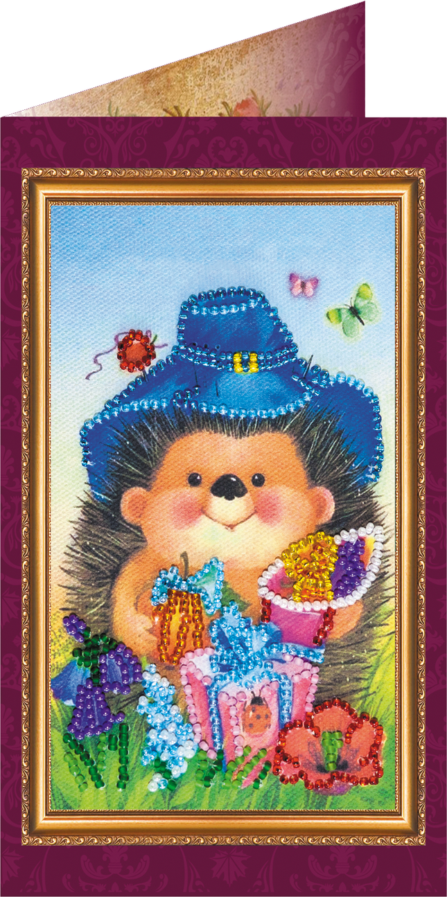 DIY Bead embroidery postcard kit "Congratulations – 8"