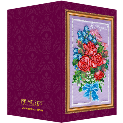 DIY Bead embroidery postcard kit "Happy 8th of March (Women's Day) – 5"