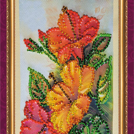 DIY Bead embroidery postcard kit "Happy 8th of March (Women's Day) – 7"