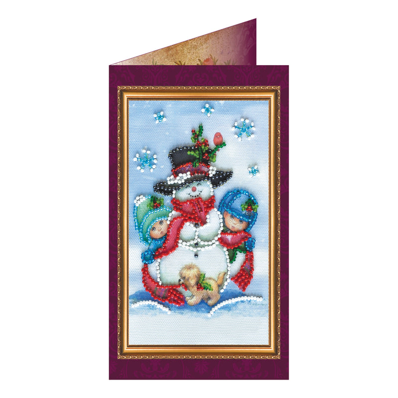 DIY Bead embroidery postcard kit "Happy New Year – 8"