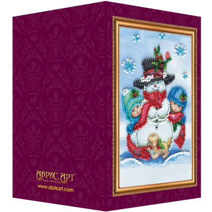 DIY Bead embroidery postcard kit "Happy New Year – 8"
