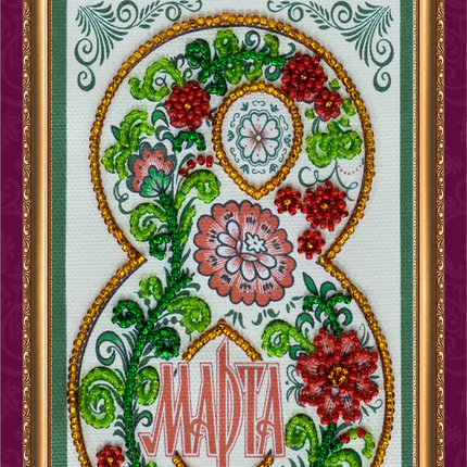 DIY Bead embroidery postcard kit "Happy 8th of March (Women's Day) – 8"