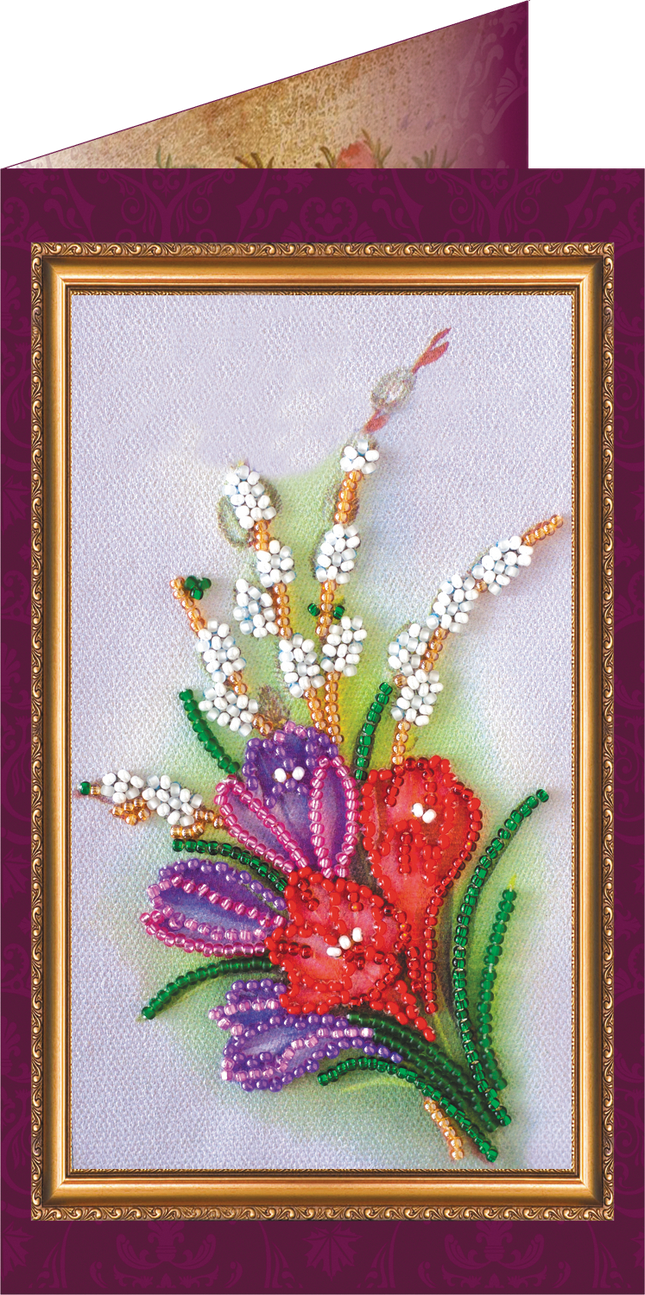 DIY Bead embroidery postcard kit "Congratulations – 9"