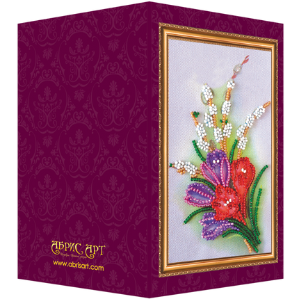 DIY Bead embroidery postcard kit "Congratulations – 9"