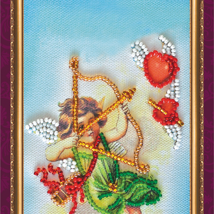 DIY Bead embroidery postcard kit "Happy Valentine's Day – 1"
