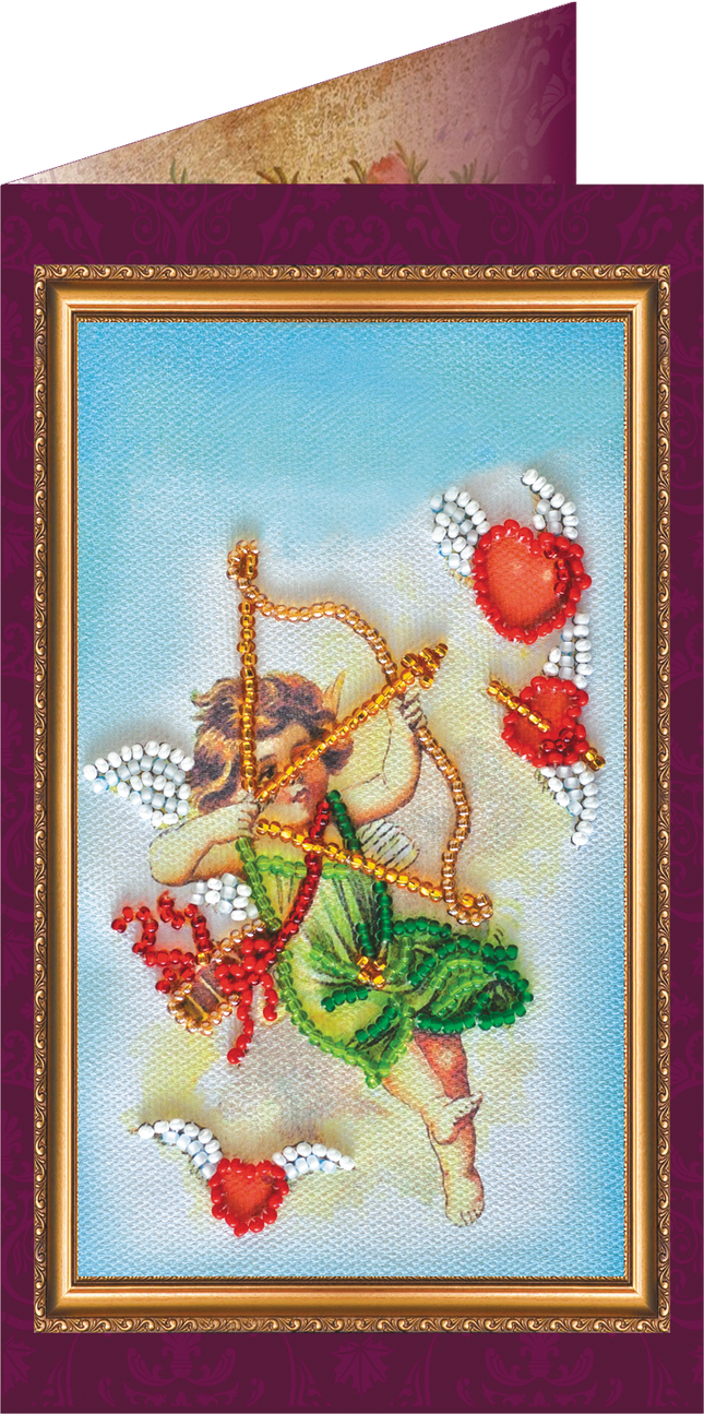 DIY Bead embroidery postcard kit "Happy Valentine's Day – 1"