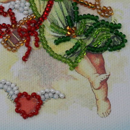 DIY Bead embroidery postcard kit "Happy Valentine's Day – 1"