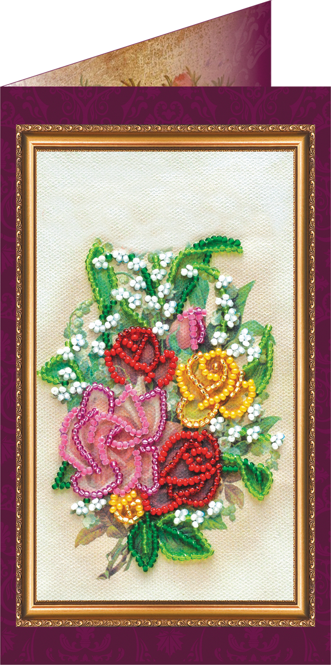 DIY Bead embroidery postcard kit "Congratulations – 11"