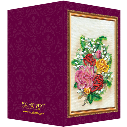 DIY Bead embroidery postcard kit "Congratulations – 11"