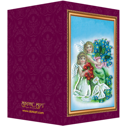 DIY Bead embroidery postcard kit "Happy Angel Day – 2"