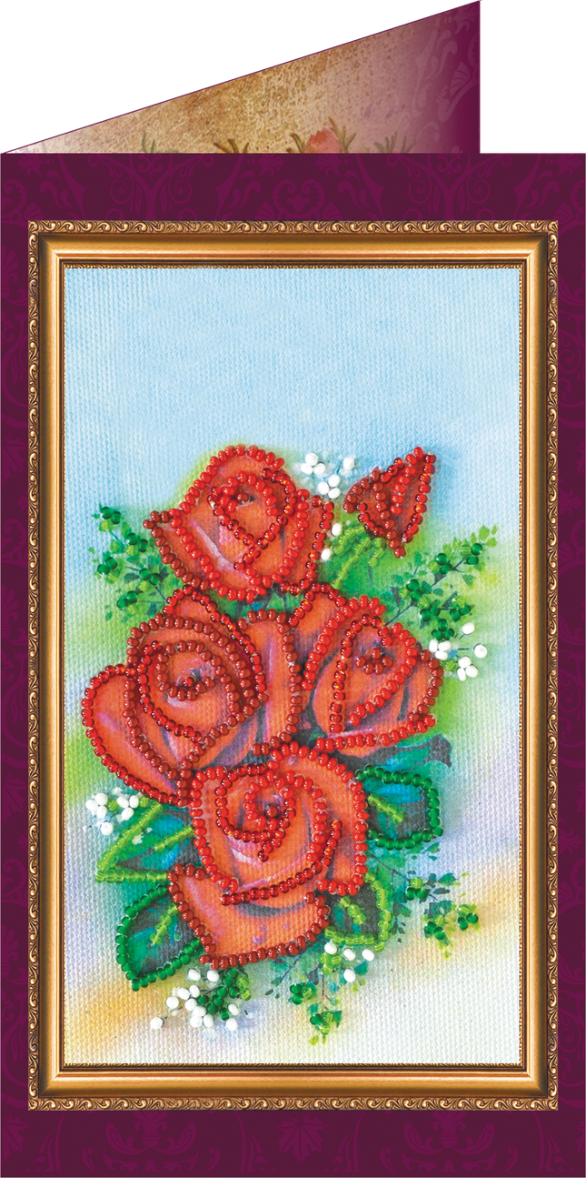 DIY Bead embroidery postcard kit "Congratulations – 12"