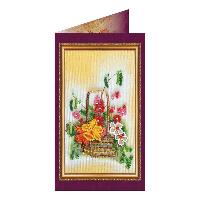 DIY Bead embroidery postcard kit "Congratulations – 13"