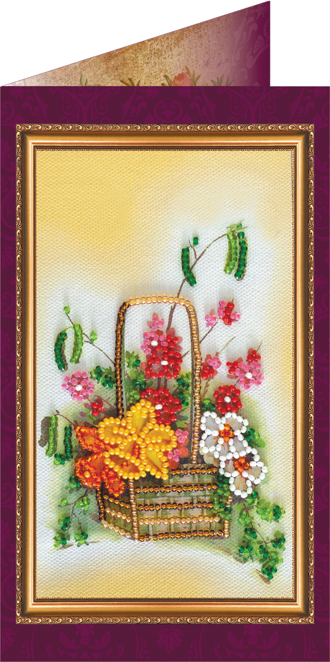 DIY Bead embroidery postcard kit "Congratulations – 13"