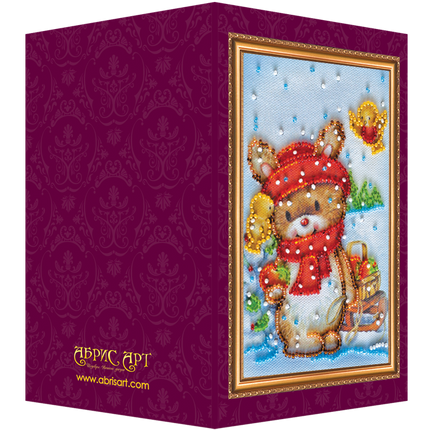 DIY Bead embroidery postcard kit "Happy New Year – 9"