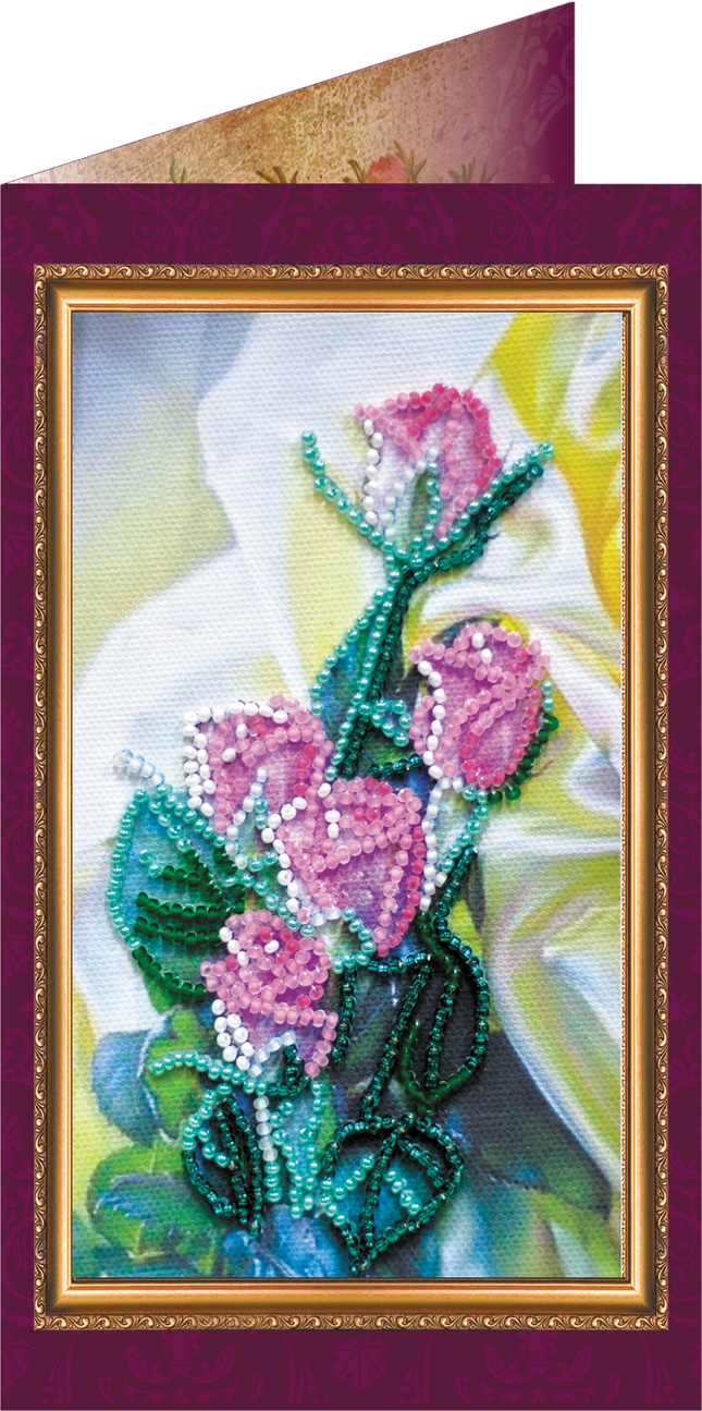 DIY Bead embroidery postcard kit "Congratulations – 15"