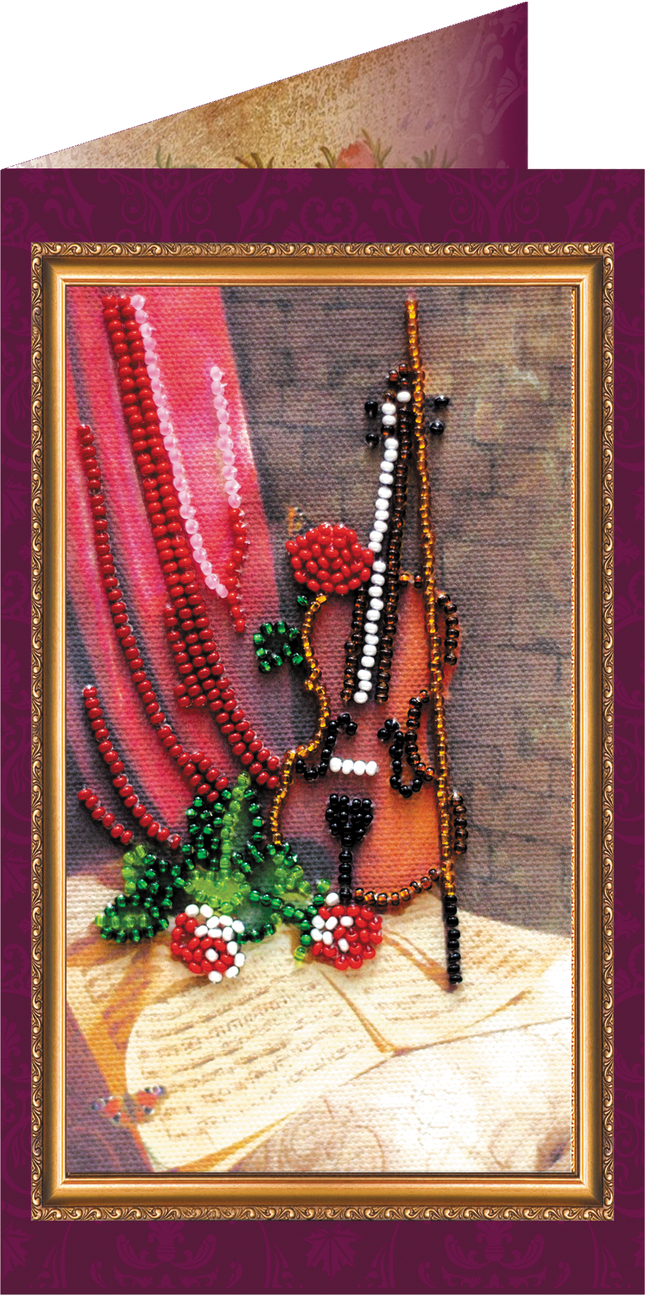 DIY Bead embroidery postcard kit "Congratulations – 16"