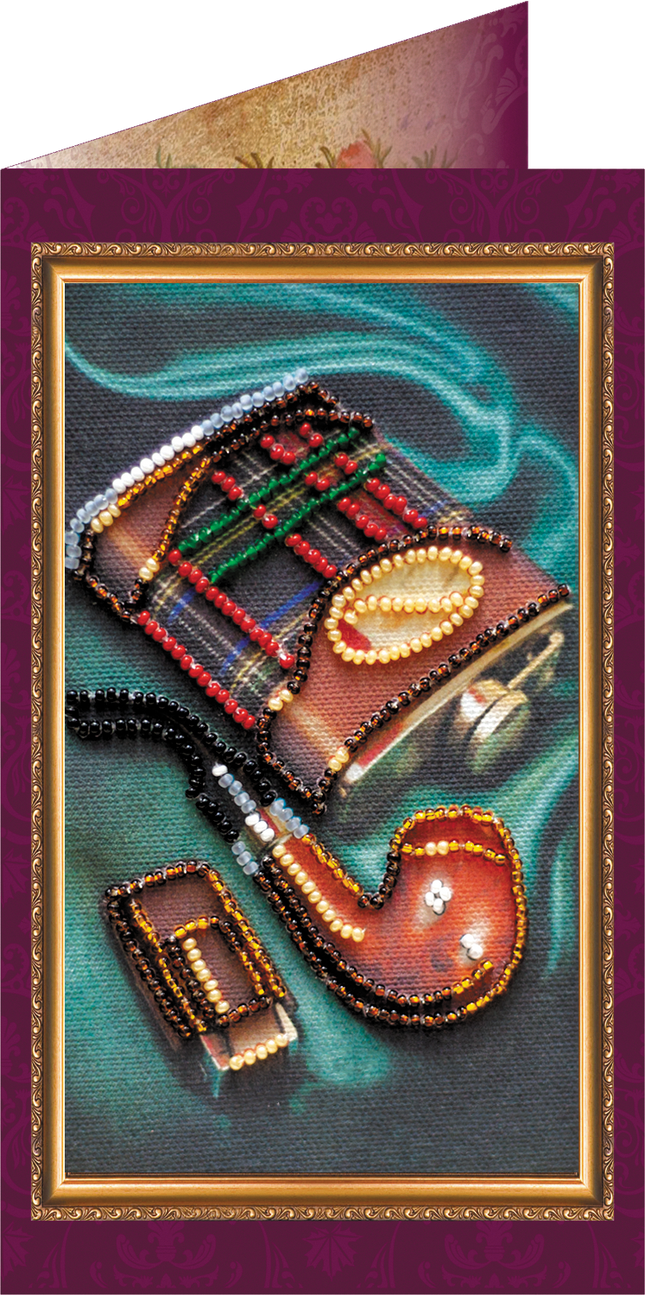 DIY Bead embroidery postcard kit "Congratulations – 17"