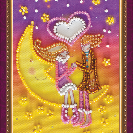 DIY Bead embroidery postcard kit "Happy Valentine's Day – 2"