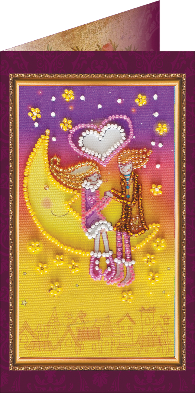 DIY Bead embroidery postcard kit "Happy Valentine's Day – 2"