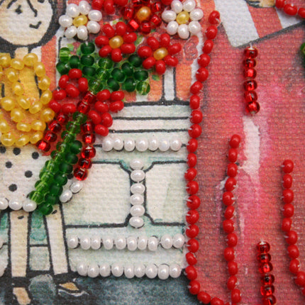 DIY Bead embroidery postcard kit "Dear Grandma – 3"