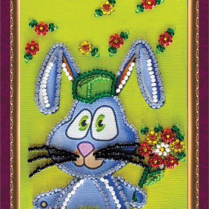 DIY Bead embroidery postcard kit "Man's man – 1"