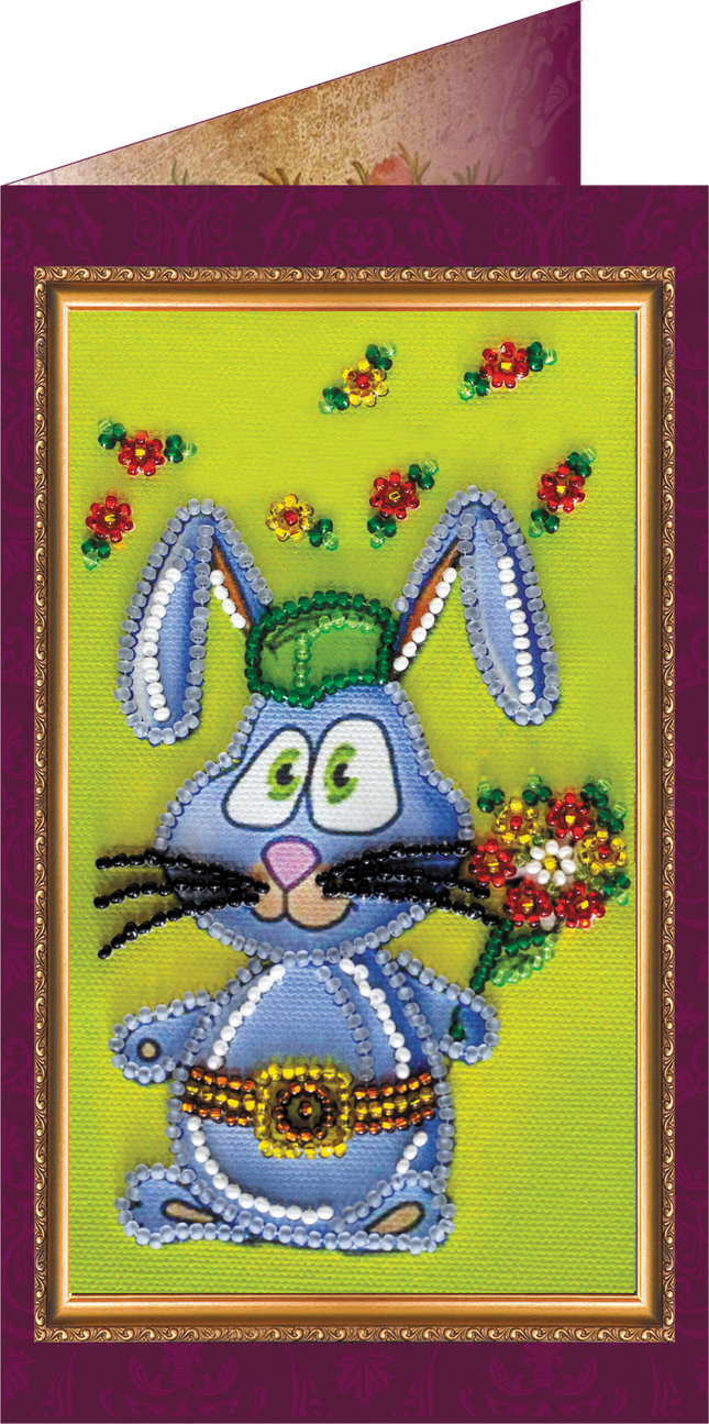 DIY Bead embroidery postcard kit "Man's man – 1"